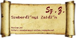 Szeberényi Zalán névjegykártya
